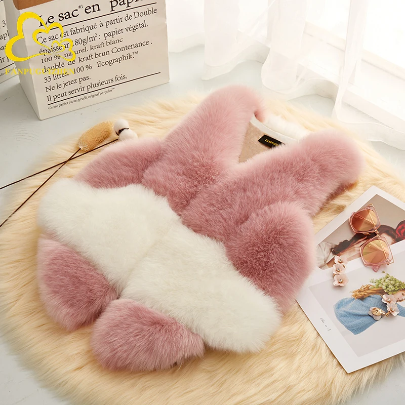 Женский меховой жилет зимний Повседневный без рукавов высокое качество лидер