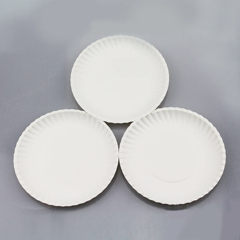 

Белая бумажная тарелка для вечеринки в честь Дня Рождения, лоток для фруктового пирога и барбекю, детский художественный материал ручной ра...