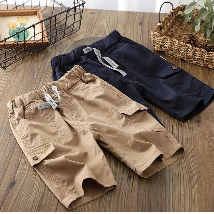 

VIDMID Boys cotton casual shorts New kids five-cent shorts summer children solid color casual shorts P5977