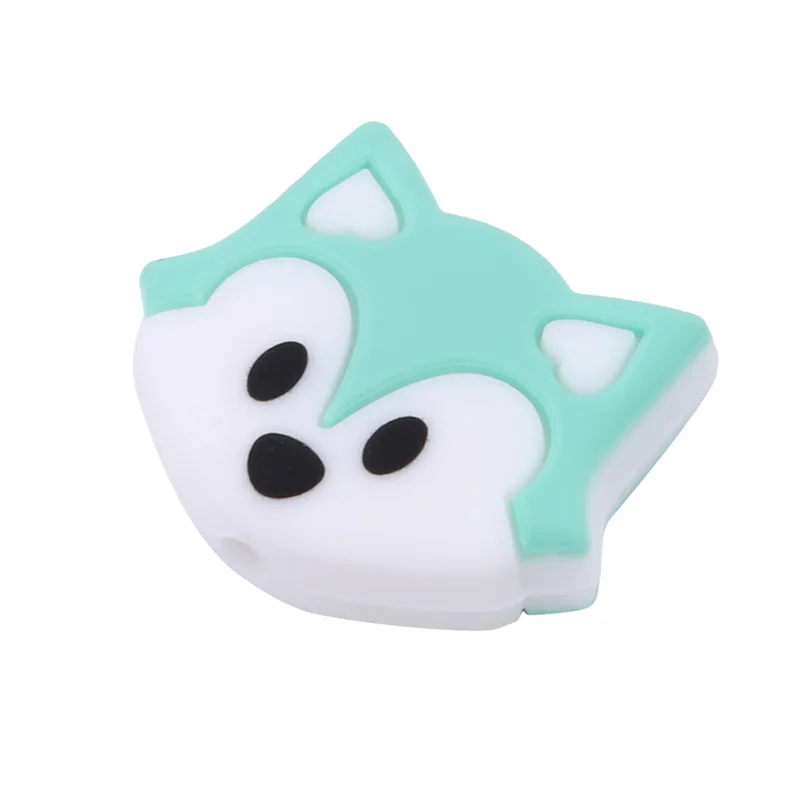 

5Pcs/pack Fox Baby Teether Silicone Beads Teething Nursing Accessories Chew Toy For Necklace Bracelet Pacifier Chain DIY Gift