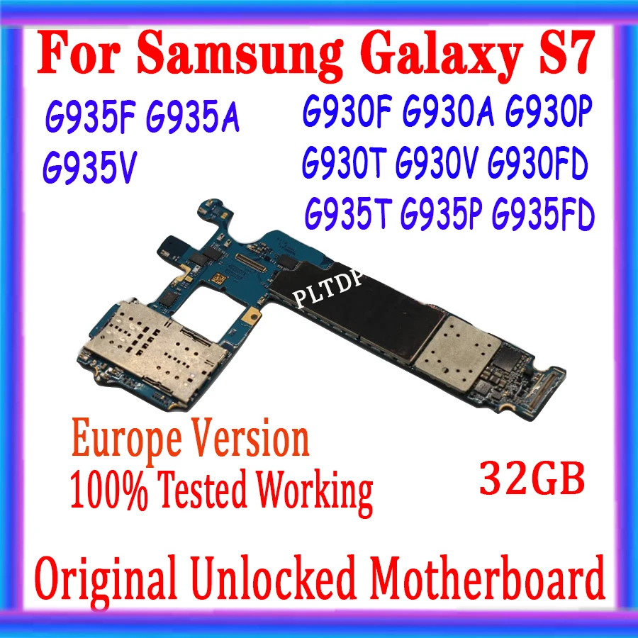 Европейская версия для материнской платы Samsung Galaxy S7 G930V G930F G930FD G935F G935FD 100% оригинал