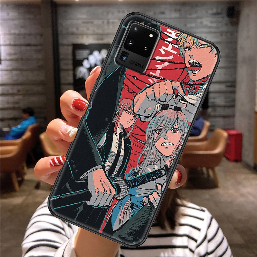 Чехол для телефона Anime Chainsaw Man для Samsung Galaxy Note 4 8 9 10 20 S8 S9 S10 S10E S20 Plus UITRA Ultra черный трендовый корпус 3D на.