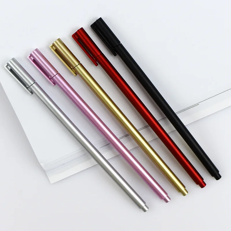 24 Pcs Stationery Anti-metal Texture Gel Pen Creative Simple Office Signature Black Pens for Writing  Kawaii School Supplies