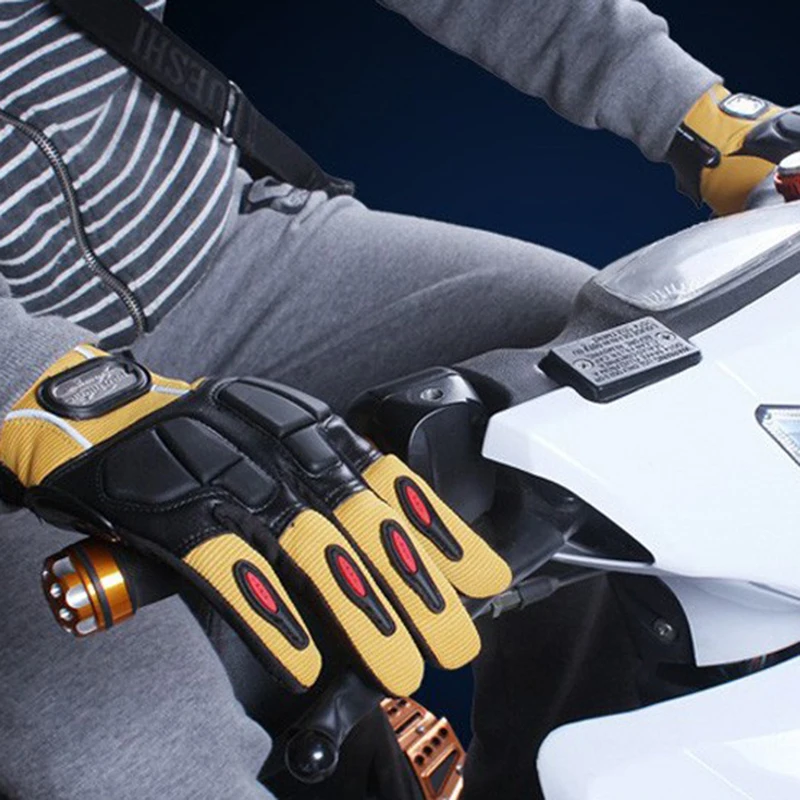 Мотоциклетные Перчатки PRO-BIKER кожаные защитные перчатки с полными пальцами для