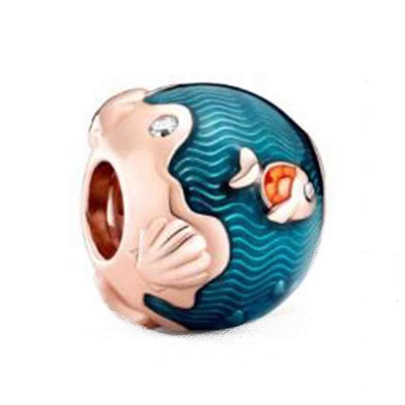 

Murano Glass Sea Turtle Dangle Charm 100% 925 Sterling Silver Sea Turtle Charms Fit Original Bracelet Diy Jewelry