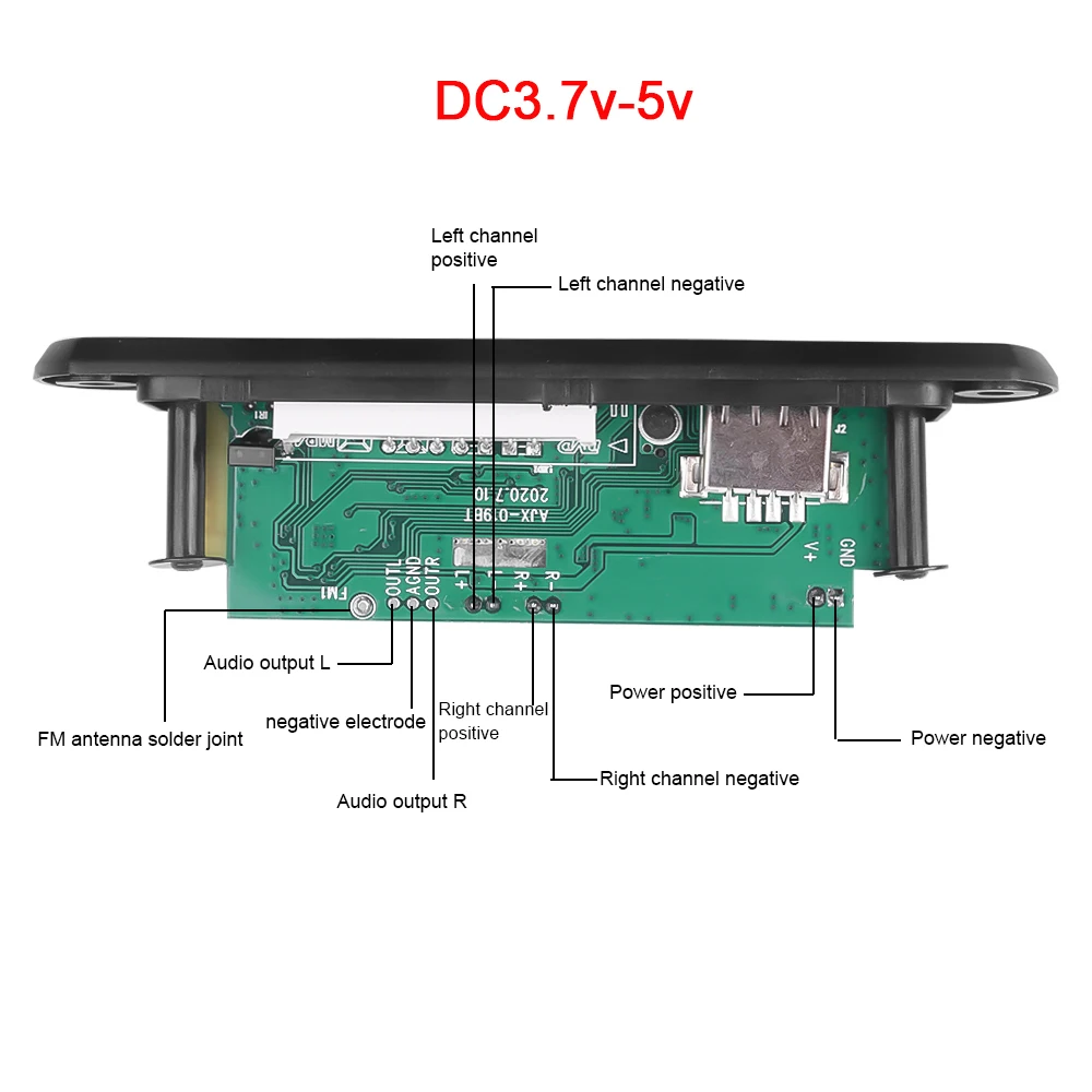 Bluetooth V5.0 Автомобильный MP3 декодер плата mp3-плеер DC 5 в 18 50 Вт усилитель USB-модуль