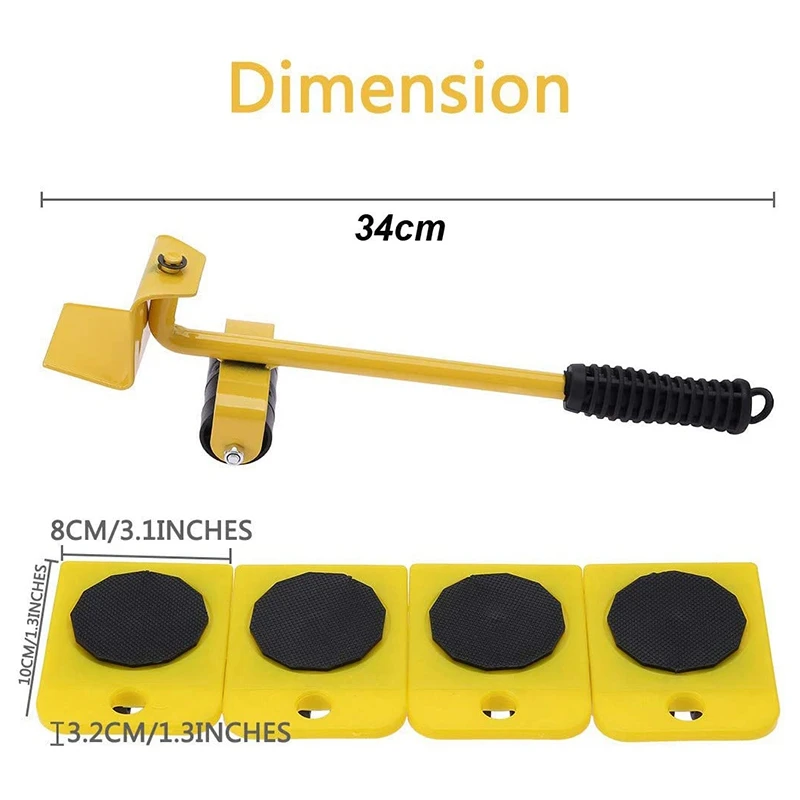 

HOT 5 in 1 Moving Heavy Object Handling Tool Household Furniture Mobile Device Labor Saving Crowbar Hand Tools Set