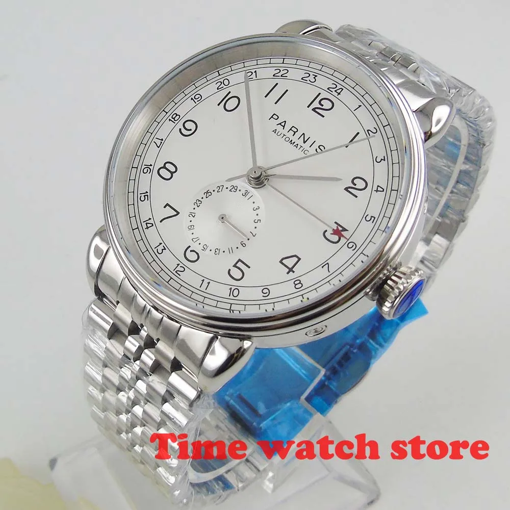 Новинка 2019 роскошные Качественные Механические Мужские часы Parnis 42 мм GMT с