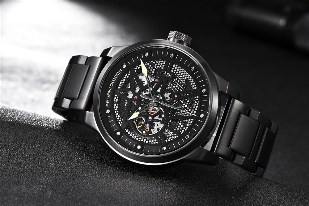 Модный Роскошный бренд Pagani кожаный Tourbillon часы Автоматические Мужские часы Мужские механические стальные часы Relogio Masculino+ коробка
