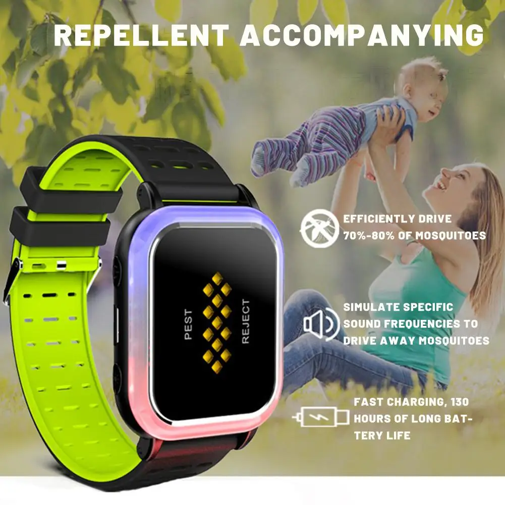 

2020 Mosquito Repellent Bracelet Ultrasonic Pest Reject Killer Band Wrist Bands for Children Adults Outdoor Sports
