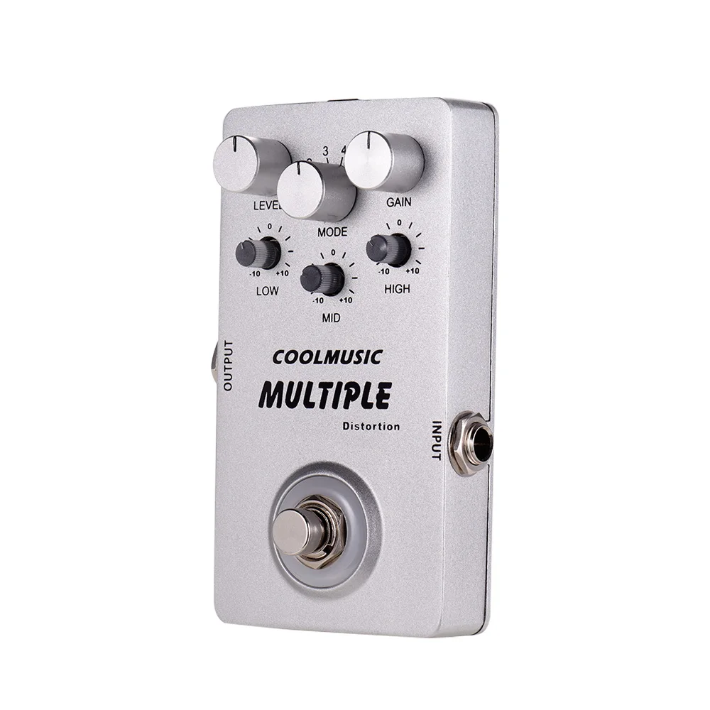 COOLMUSIC цифровой тяжелый металл Педаль Эффекта Искажения Встроенный 6 Эффекты