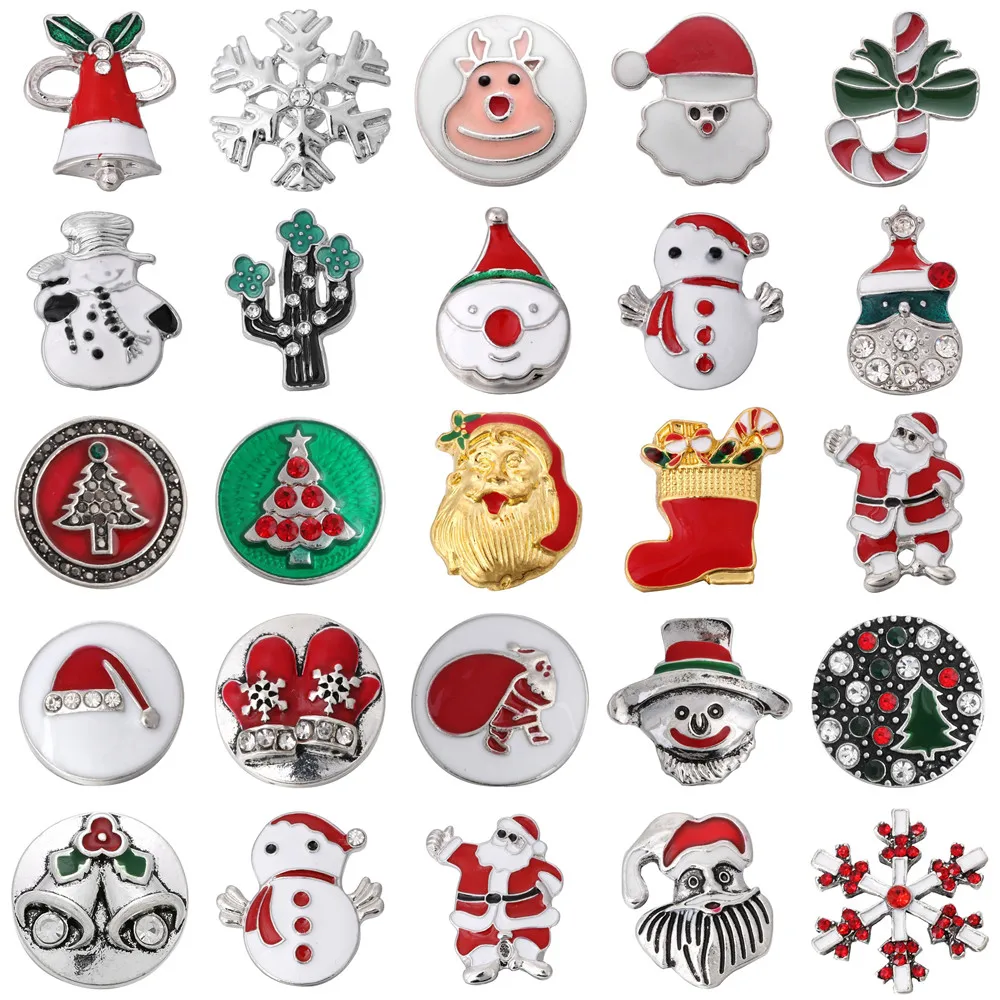 6 шт./лот Рождественские Кнопки для ювелирных изделий со стразами рождественские