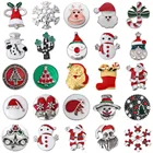 6 шт.лот Рождественские Кнопки для ювелирных изделий со стразами рождественские Снеговики снежинки 18 мм кнопки для браслета