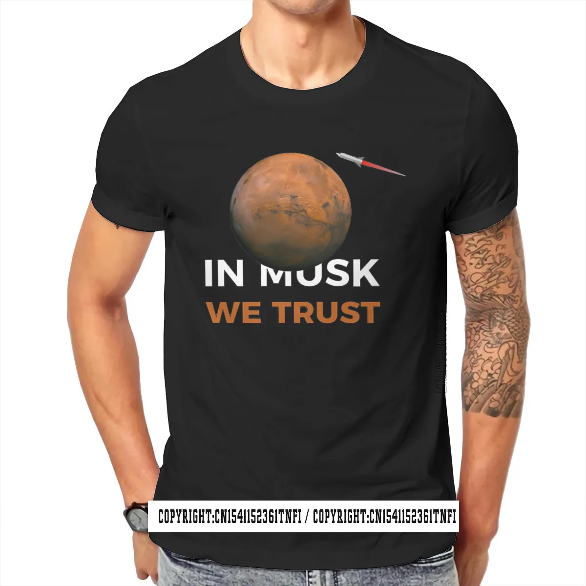 

In Musk We Trust Classic Mars 2021 Space Explorer T Shirt Classic Graphic Plus Size Crew Neck Tee Shirt Big Sales Men