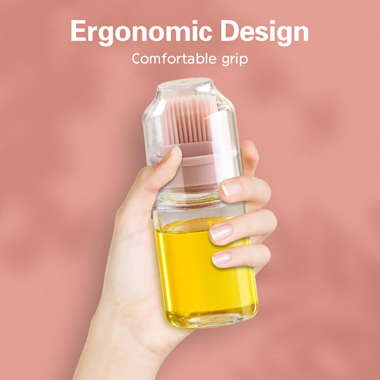 

Silicone Brush Head High Temperature Resistant Controllable Oil Brush Bottle Transparent Dust-proof Oil Brush Bottle kitchentool