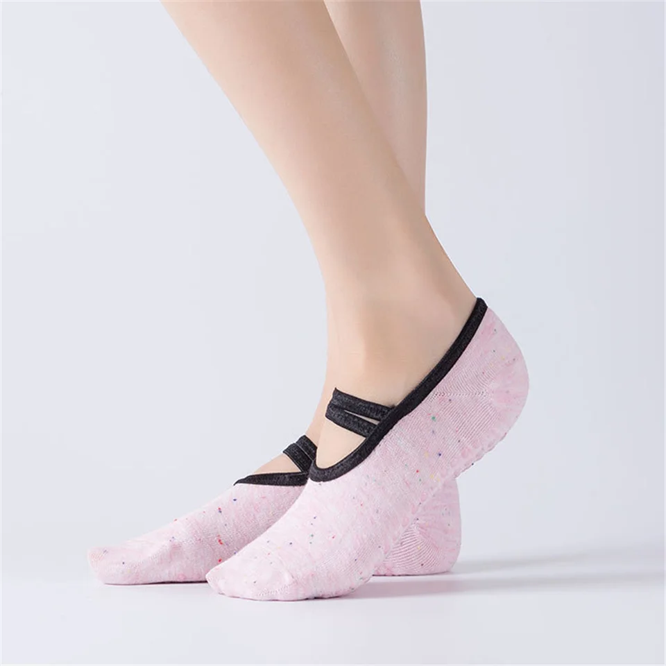 

One Size 35-39 Yards Ladies Anti Slip Cotton Yoga Pilate Socks Bandage Sports Girls Ballet Dance Gym Fitness Non-slip Socks