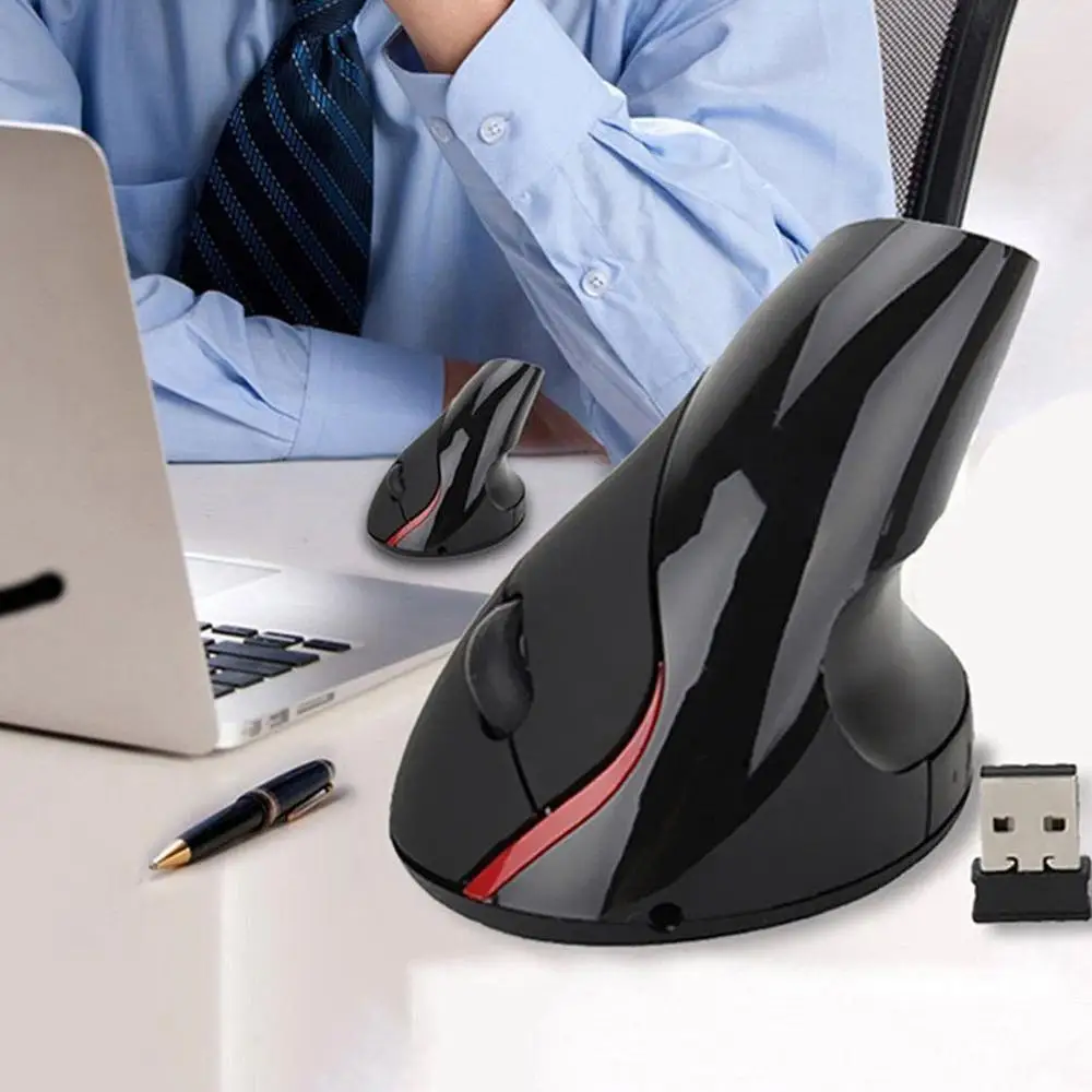 Новая беспроводная мышь эргономичная оптическая 2 4G 2400DPI цветная светильник мыши