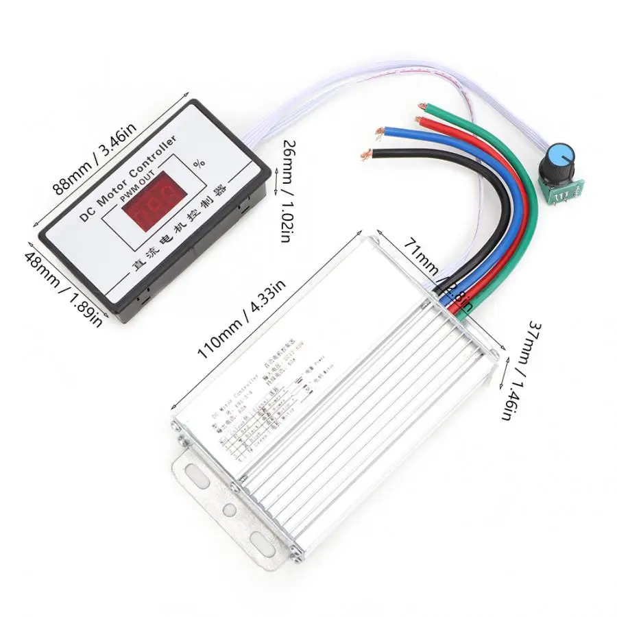 60A щетки DC Цифровой двигатель дисплея Скорость контроллер 12~ 60V регулитор скорости двигателя регулятора
