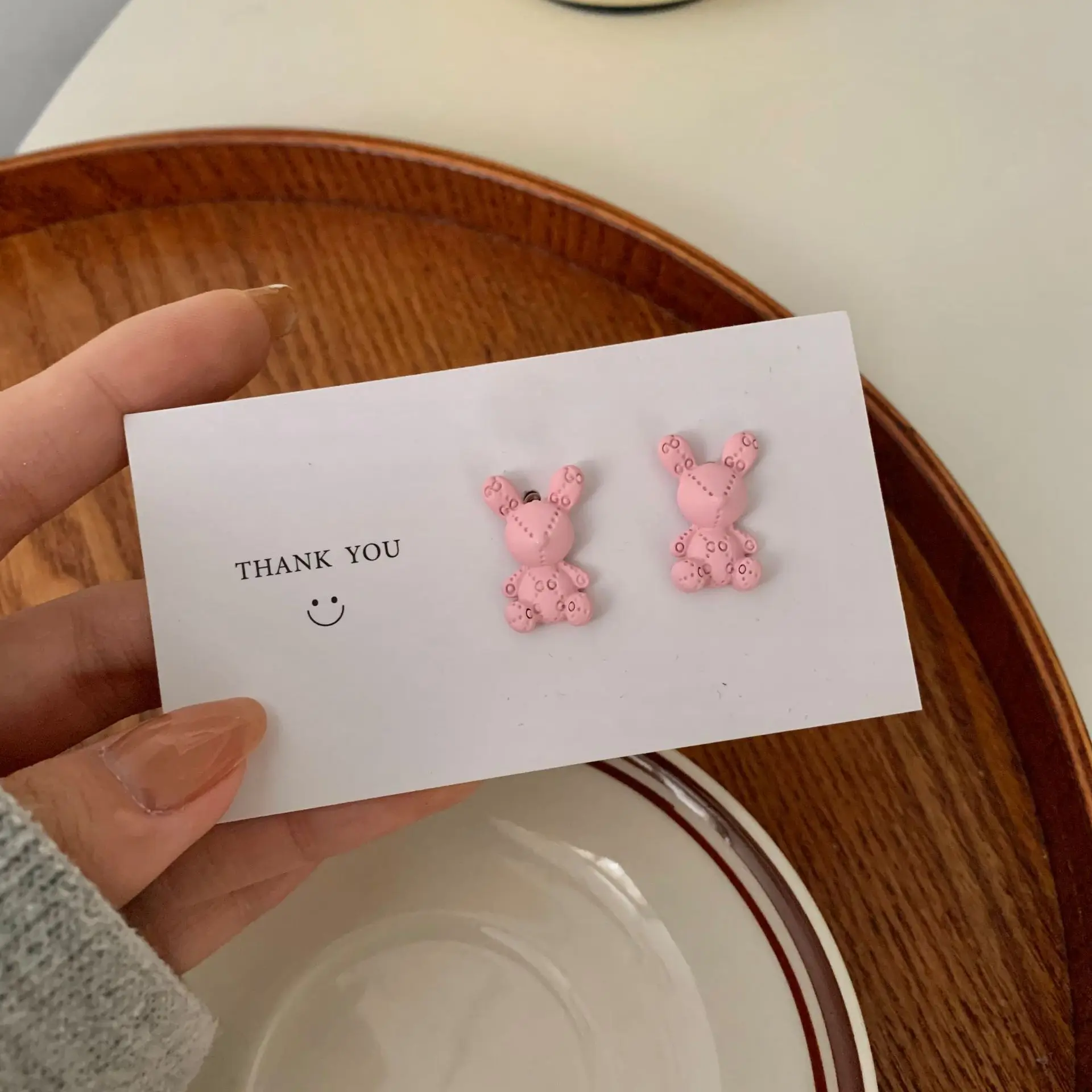 

S925 Silver Needle Spring Summer Cute Cartoon Rabbit Stud Earrings for Women Girl Student Non Pierced Clip Earring Gift Jewelry