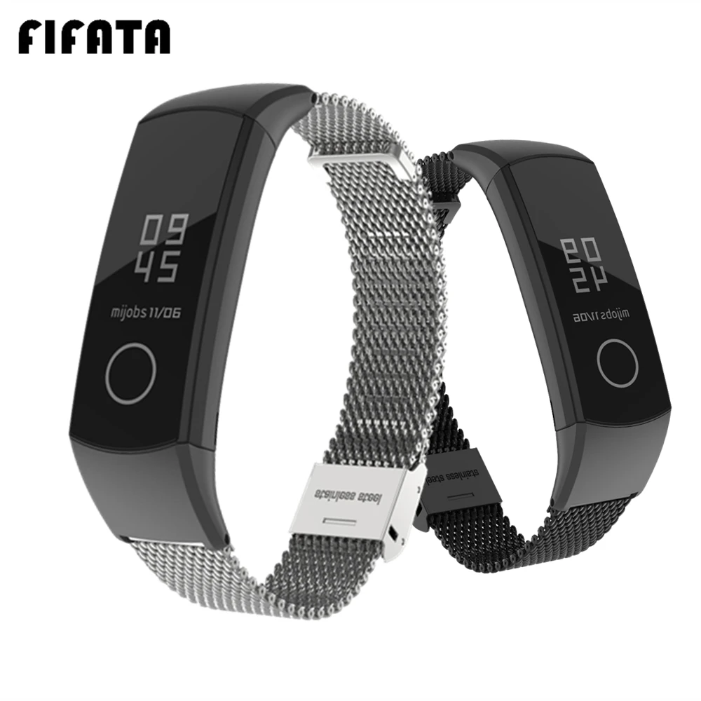 

FIFATA Wristband For Huawei Honor band 4 Strap Stainless Steel Bracelet Smart Accessories For honor 5 Straps Metal Watchband