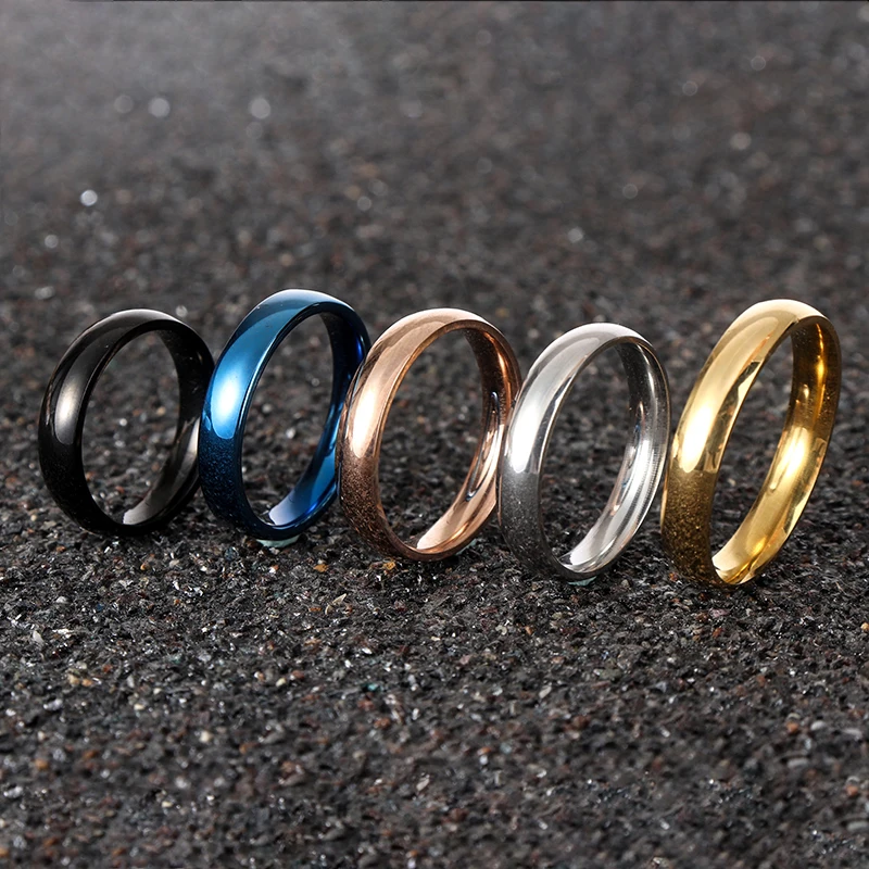 Обручальное кольцо из нержавеющей стали для женщин и мужчин 4 мм матовое