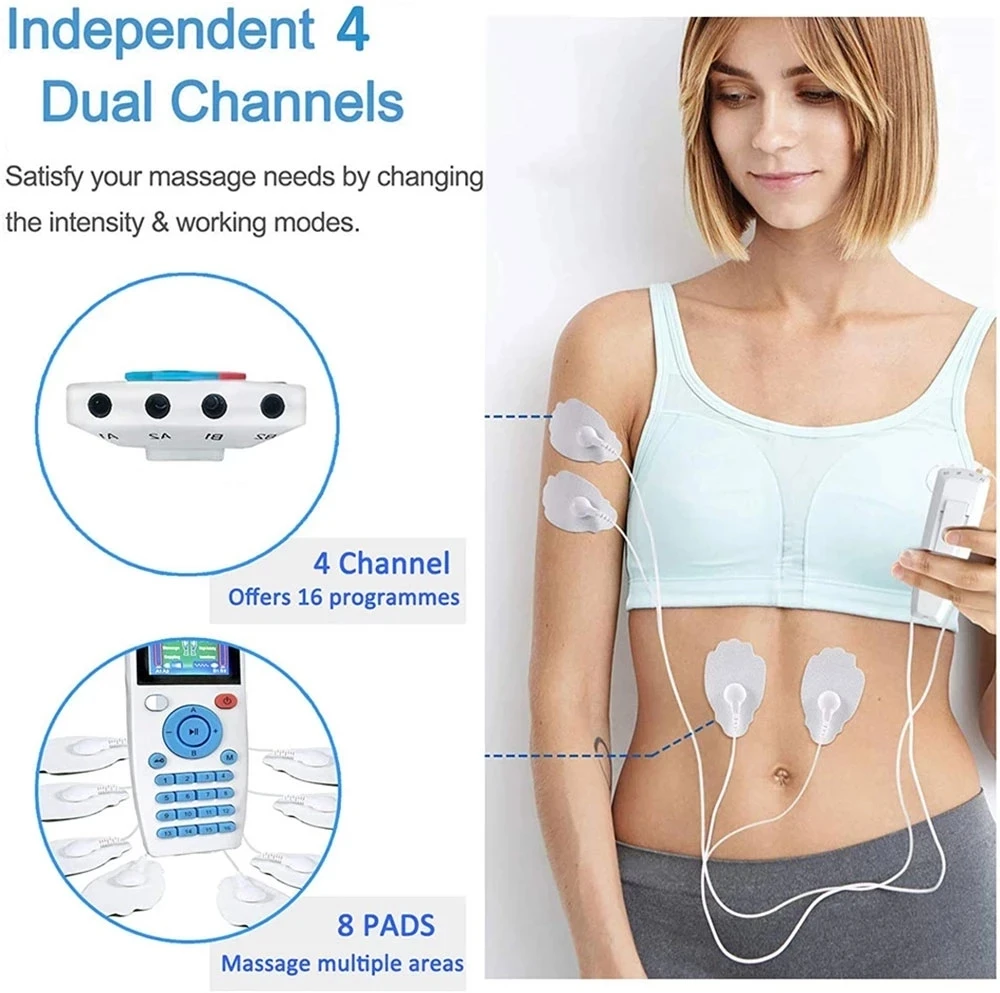 

16 Modes EMS Eletric Compex Muscle Stimulator Physiotherapy TEN Machines Electroestimulador Acupuncture Pulse Massager Body Pad