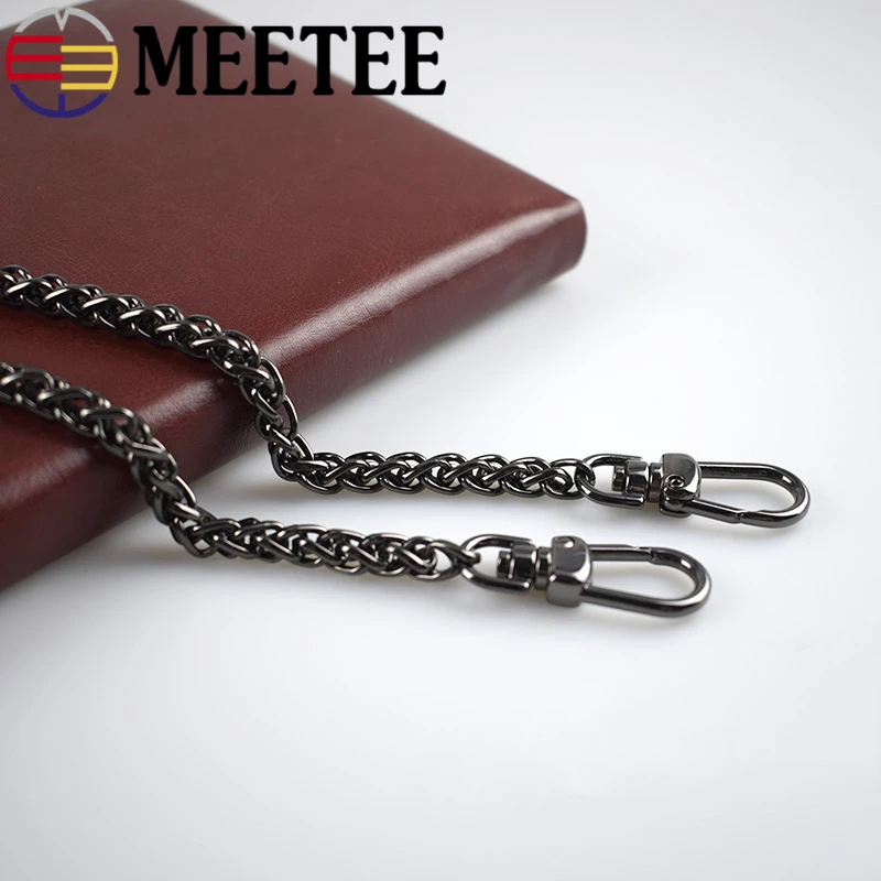 Meetee 7 мм ширина 50-130 см МЕТАЛЛИЧЕСКИЕ ремешки на цепочке для сумок сменные через