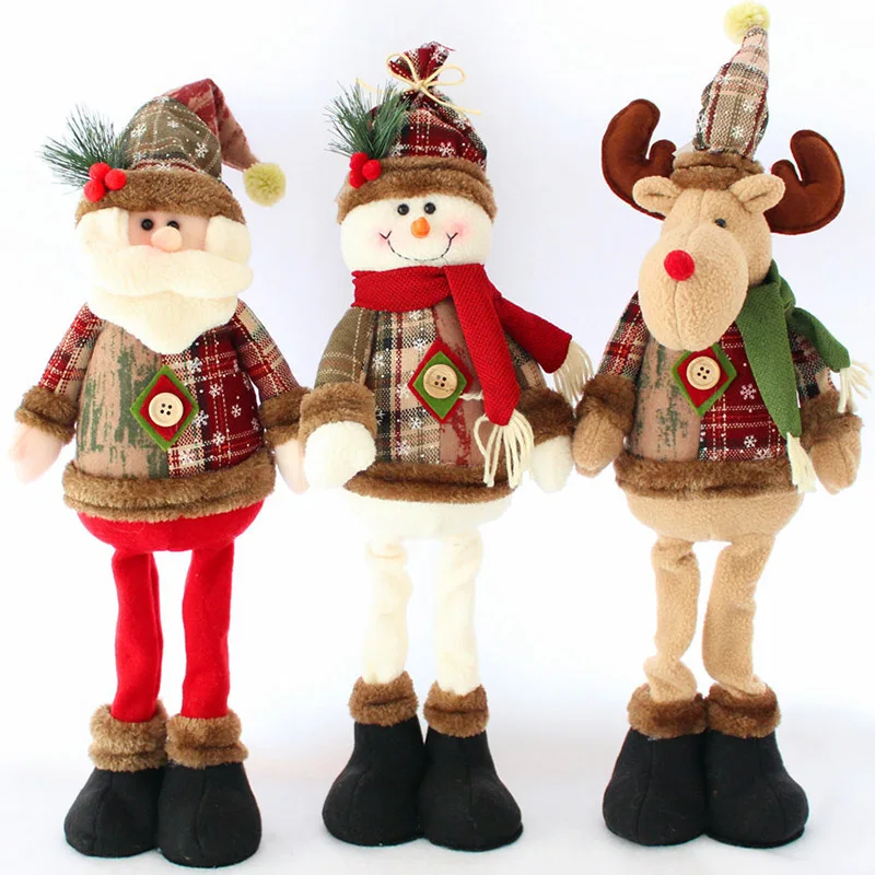 

New Year Christmas Big Dolls Santa Snowman Elk Deer Home Window Decor F2