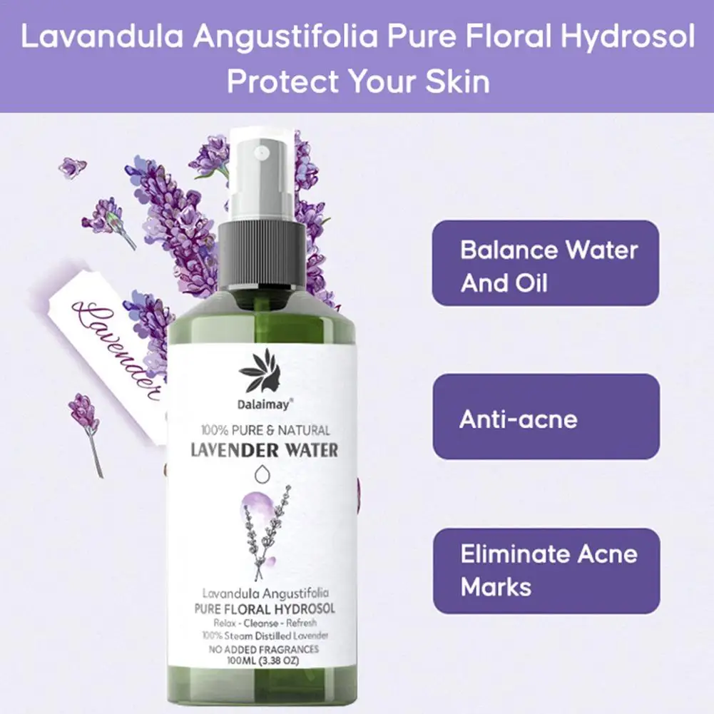 

Lavender Floral Water 3.4 Fl Oz Organic Pure Natural Lavender Water Hydrosol For Hydration Hydrating Face Mist Facial Toner Mo