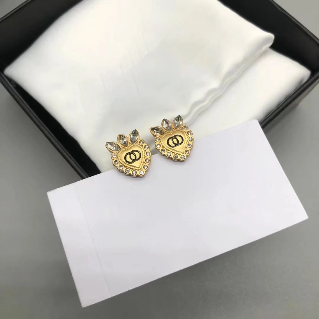

2021 trending luxury brands retro gold earrings men wedding womens earrings stud earrings couple 925 silver