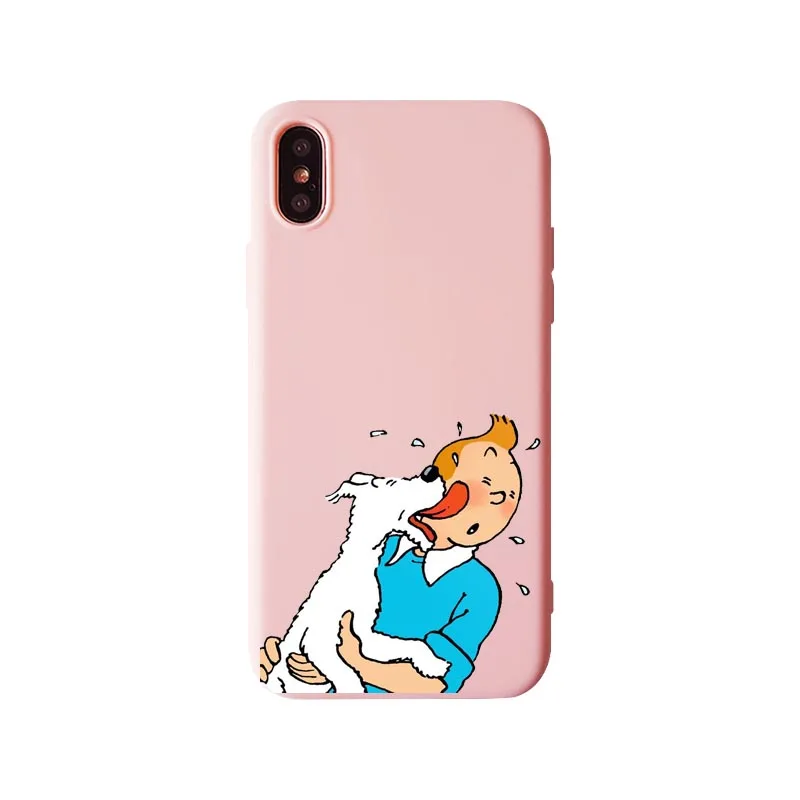 Мягкий силиконовый чехол из ТПУ «Приключения Тинтина» для iPhone XR 10 8 7 Plus 6 6S Plus 5 XS Max 5s SE - Цвет: TPU