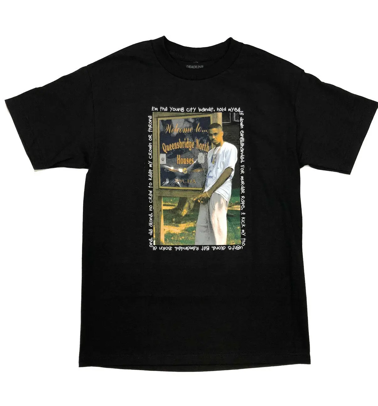 

Deadline Nas QB Black T-Shirt Summer Short Sleeves Cotton Fashiont Shirt
