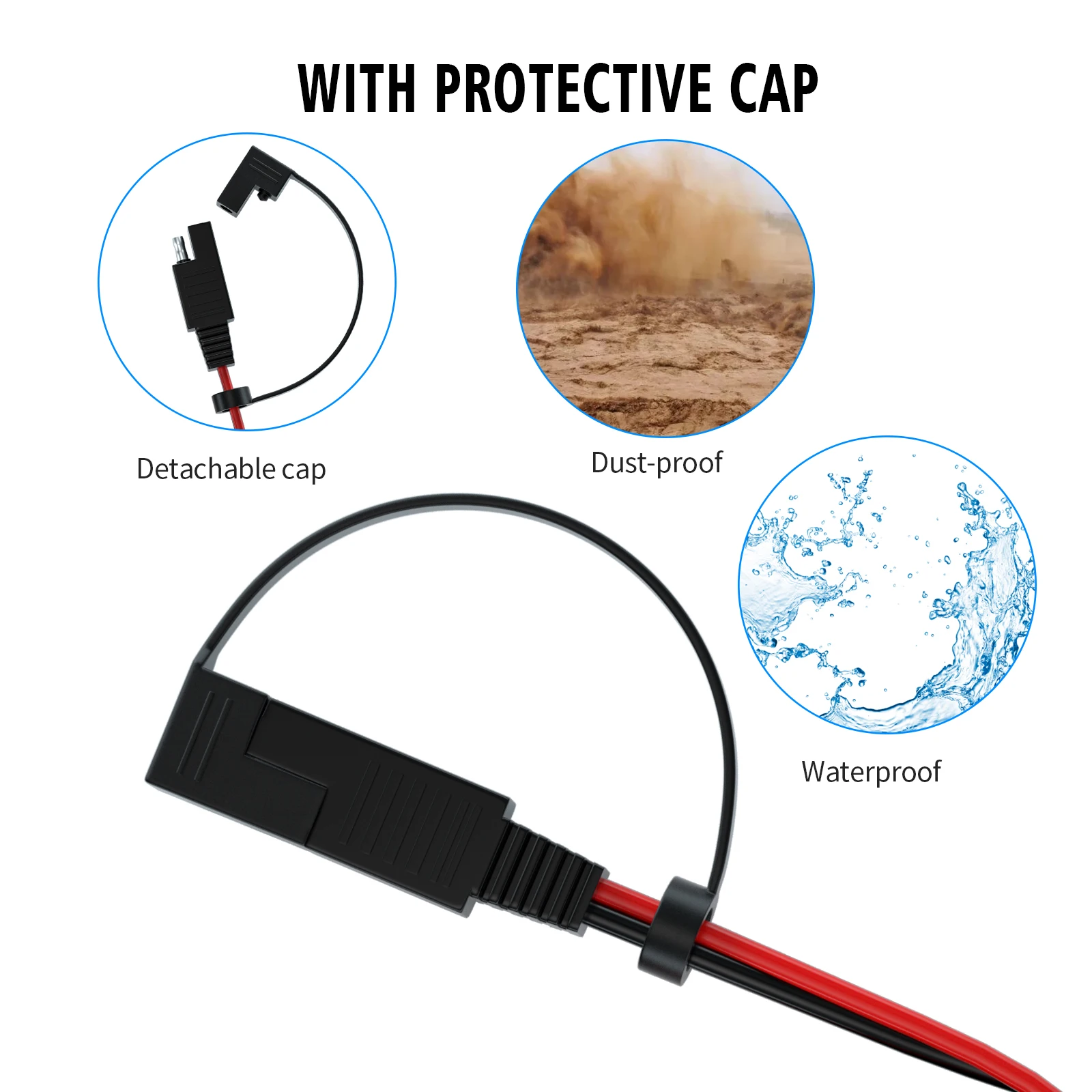12v ring terminal sae to o ring connecter extension cord cable 4ft battery charger car motorcycle quick connection wire free global shipping