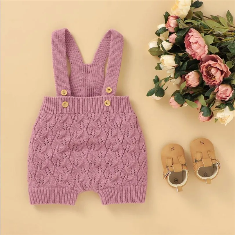 Вязаный детский комбинезон для новорожденных осенний маленьких девочек и