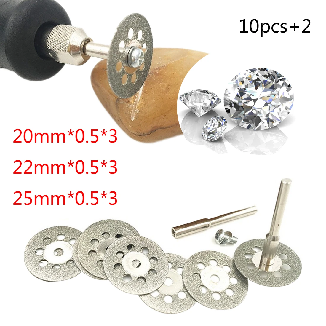 

10pcs 20/22/25mm Pointed Rotary Power Tool Electric Wood Metal Engraving Accessory for Dremel Bit Set Polishing Accessory