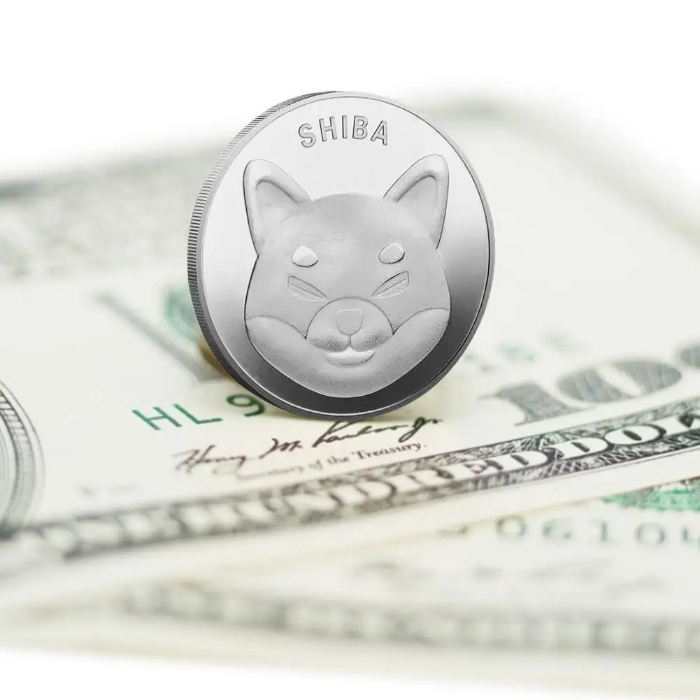 

SHIB Souvenir Dogecoin Coin Gold-Plated Silver Commemorative Coin Three-dimensional Relief Collectible Home Decoration