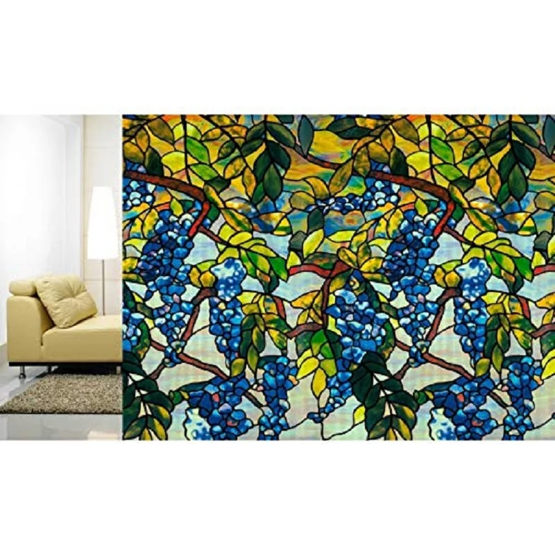 Наклейка из витражного стекла статическая липкая термоизоляция защита