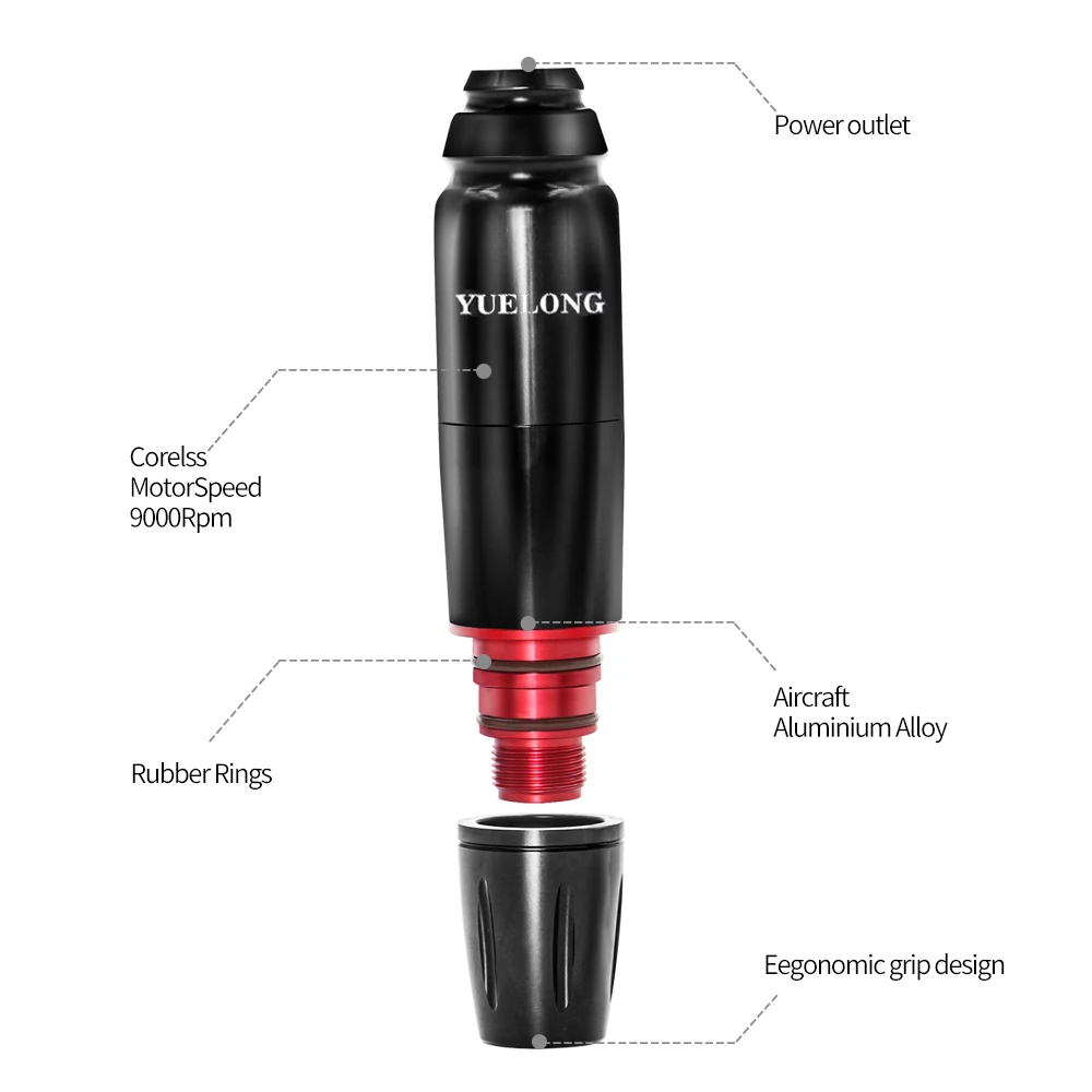 YUELONG Cartridge Tattoo Pen Rotary Tattoo Machine Tattoo Gun for Permanent Microblading Makeup Cartridge Needles Tattoo Supplie