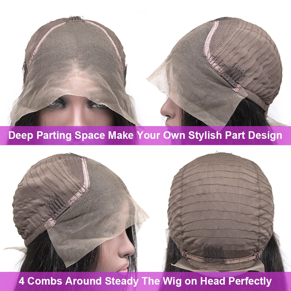 250 плотность свободный глубокая волна кружевной передний парик Remy человеческие