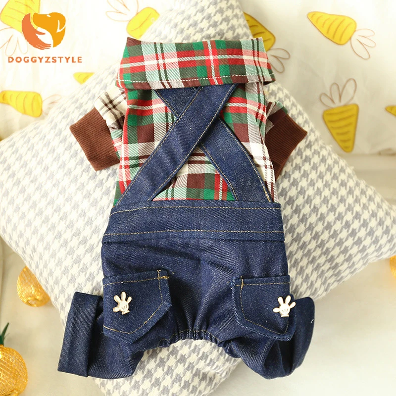 Одежда для питомцев собачий комбинезон штаны рубашка джинсовые комбинезоны