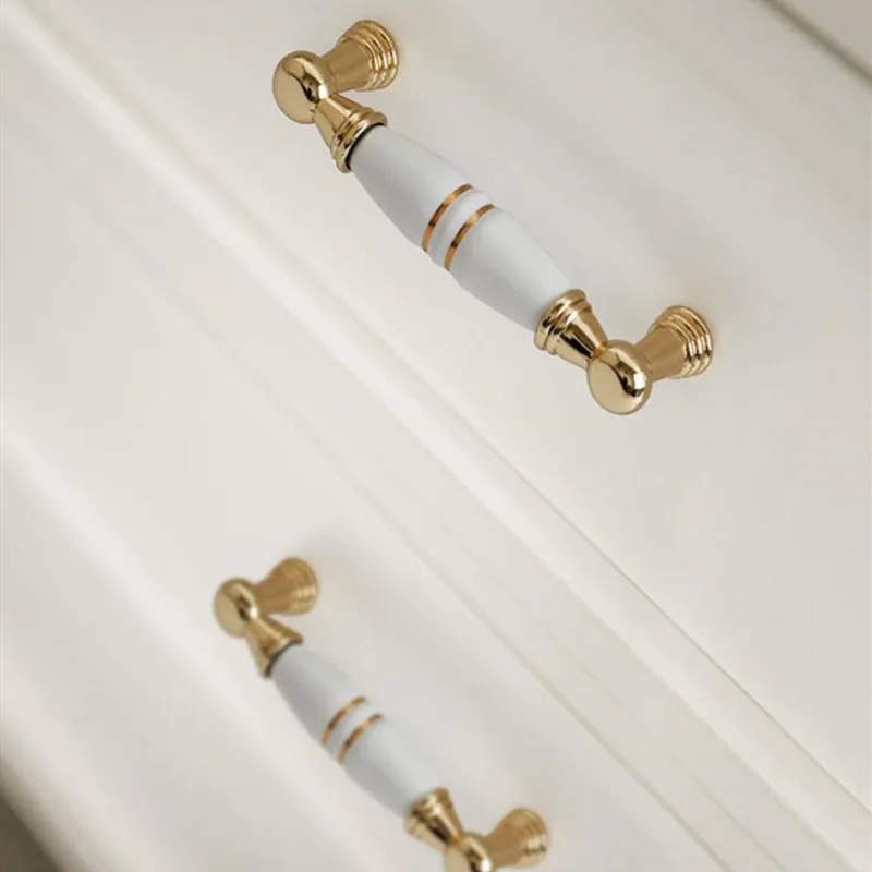 KK & FING белые керамические дверные ручки для шкафов европейские антикварные