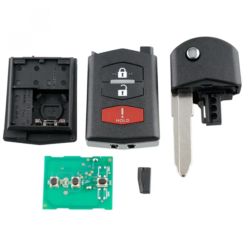 315 МГц 2 + 1 кнопки Замена умный дистанционный ключ-брелок от машины с 4D63 80Bit лезвие
