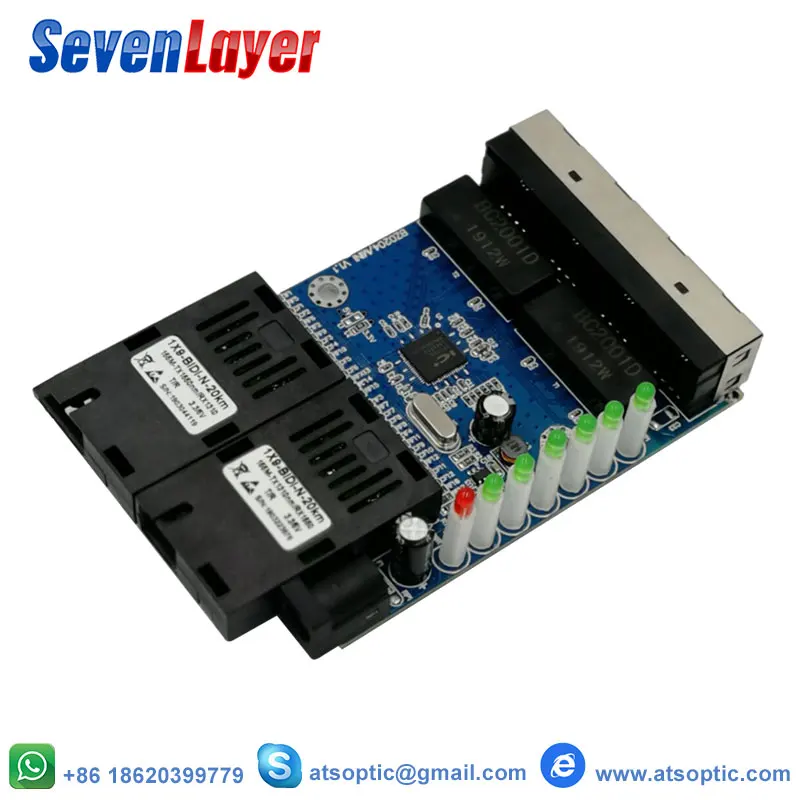 Ethernet переключатель волоконно-оптический медиа конвертер одномодовый 4 RJ45 и 2 SC