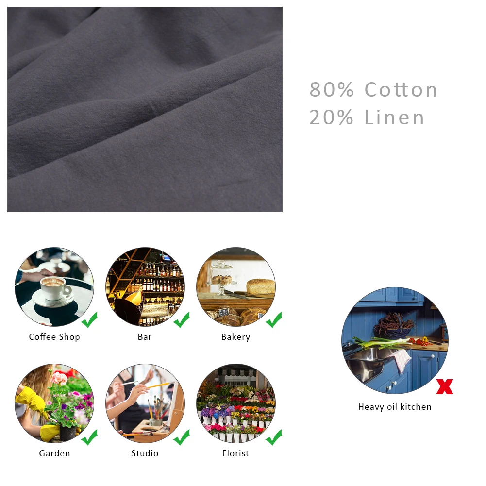 

Nordic Washed Pure Cotton Simple Apron Enjoys Certain Texture And Thickness Suitable For The Coffee Shop Bar Unique Restaurant
