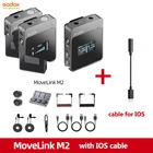 Беспроводной петличный микрофон Godox MoveLink M1 M2, приемник-передатчик для телефона, цифровой зеркальной камеры, смартфона, 2,4 ГГц, беспроводной микрофон