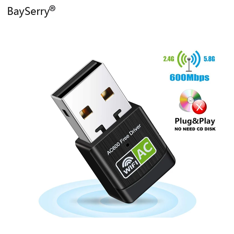 600 Мбит/с Бесплатный драйвер USB Беспроводной 2 4G & 5G Вай Фай адаптер сетевой карты
