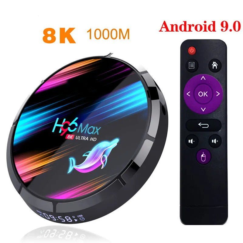 

ТВ-приставка H96 MAX X3, Смарт ТВ-бокс Amlogic S905X3, 4 Гб, 128 ГБ, 8K, Android TV, Android 9,0, двойной Wi-Fi 5,0 ГБ/1000 ГБ, М, BT, ТВ-приставка H96MAX Android