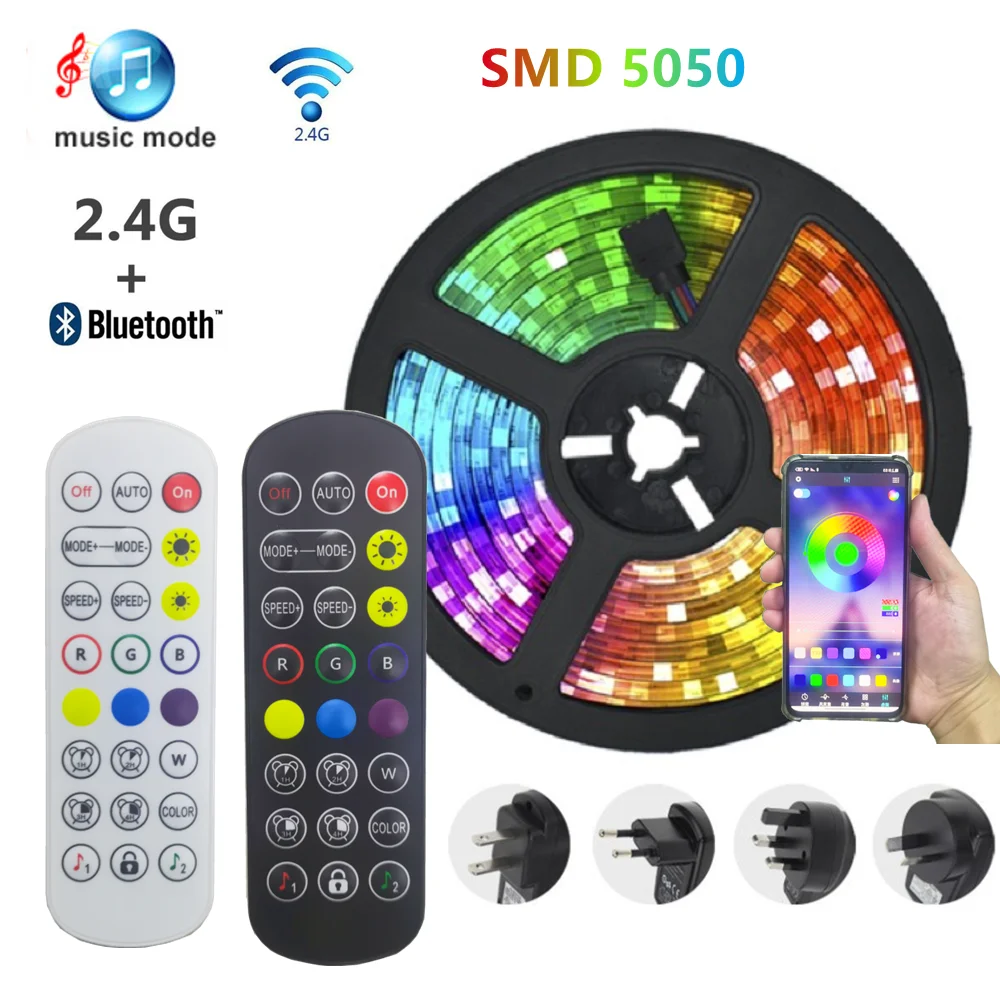 Светодиодные ленты Bluetooth 25 м 30 М 5050 водонепроницаемая 2835 WIFI RGB гибкая светодиодная