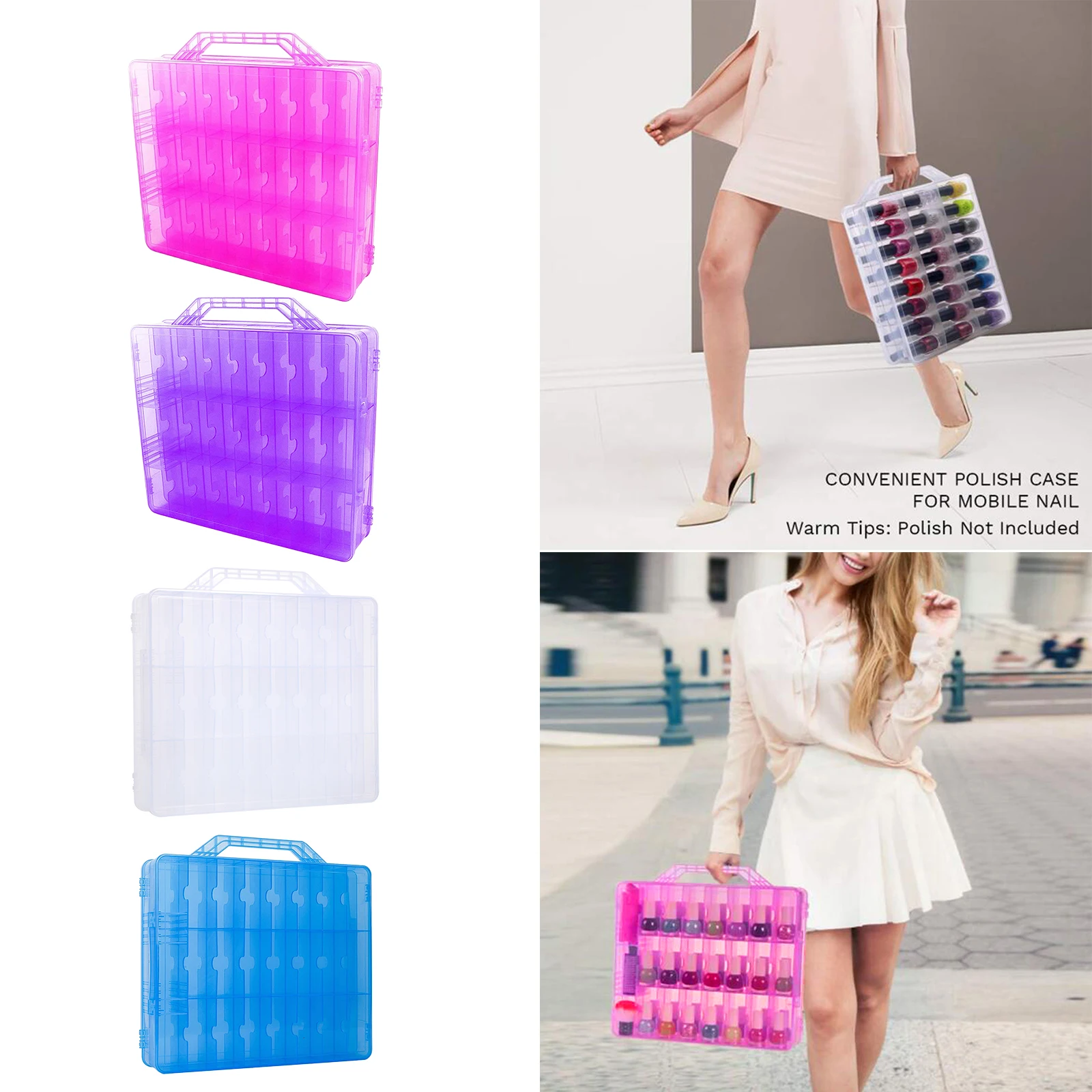 

New Nail Polish Rack Carry Holder Case Storage for 48Bottle Organizer Container