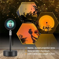 rgb sunset projection lamp usb rainbow sunset lamp color changing remote control180 degree rotation sunset projection lamp